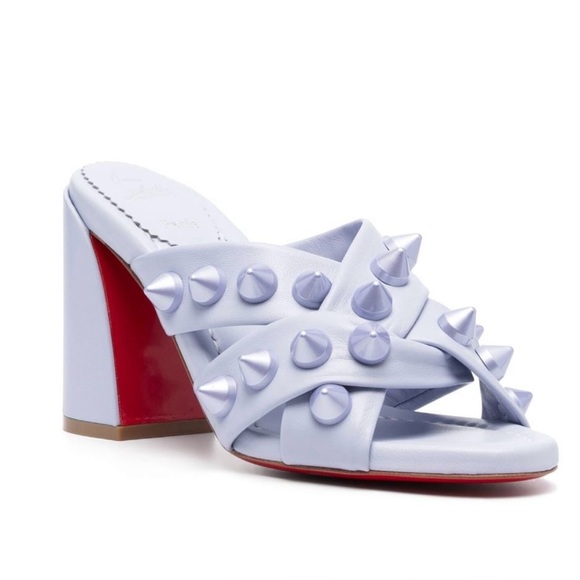 Lilac Spike Mules with Signature Red-Sole - Picture 4 of 5